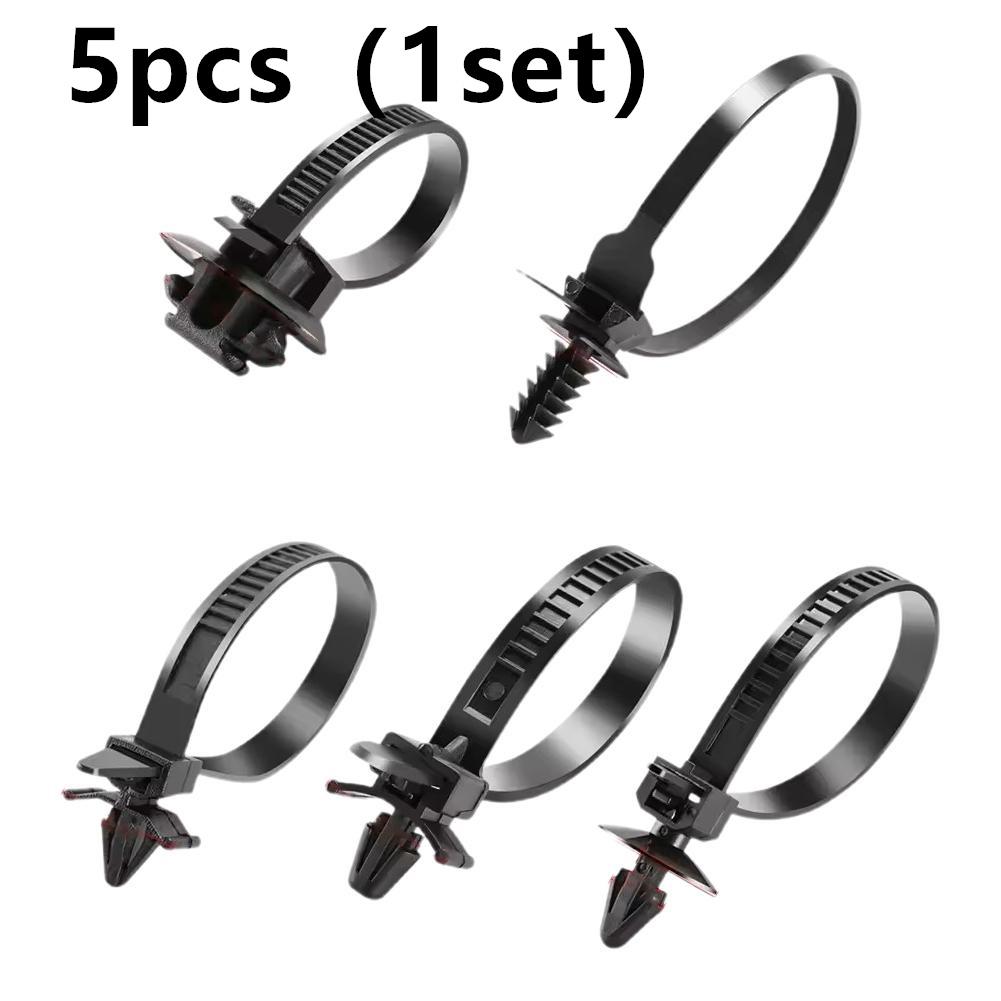 

15/5pcs Car Nylon Tie Wrap Cable Fixed Fastener Clips Universal Motors Line Pipeline Wiring Harness Fixed Self-Locking Cable