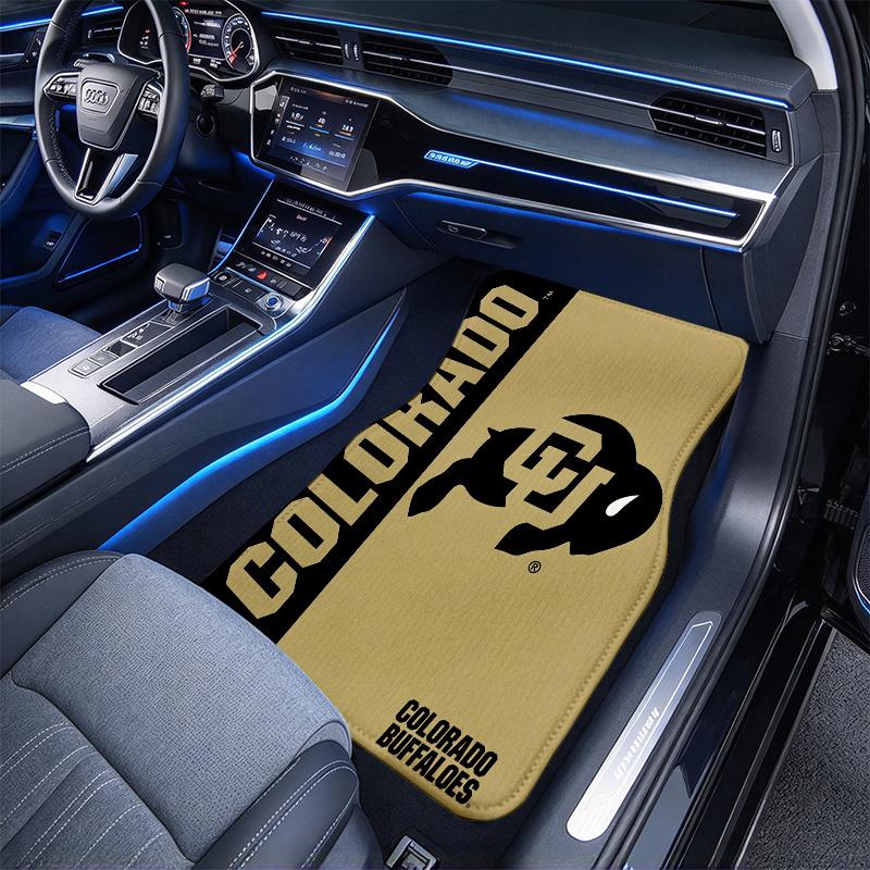 Colorado Buffaloes Black Car Floor Mats Full Coverage All-Season Car Mats, XPE Non-Slip And Wear-Resistant Mats Suitable for SUV Interiors, Textured C