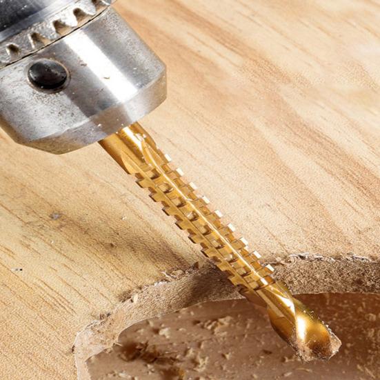 Titanium Coated HSS Twist Drill Bits, 3-8mm Serrated Side Cutting Drill Bit, Hex Shank Serrated Cutting Drill Bits, Drill Bit Woodworking Tools, Hole