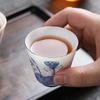 MULTIPOTENT Mutton-Fat Jade Style Green Lotus Hand-Painted Tea Cups (Set of 2)