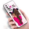 Miminko máma dívka chlapec mramorové silikonové pouzdro na telefon Xiaomi Redmi Note 11 10 9 8 Pro 11T 10T 10S 9S 8T 9 9A 9C 9T černý měkký kryt