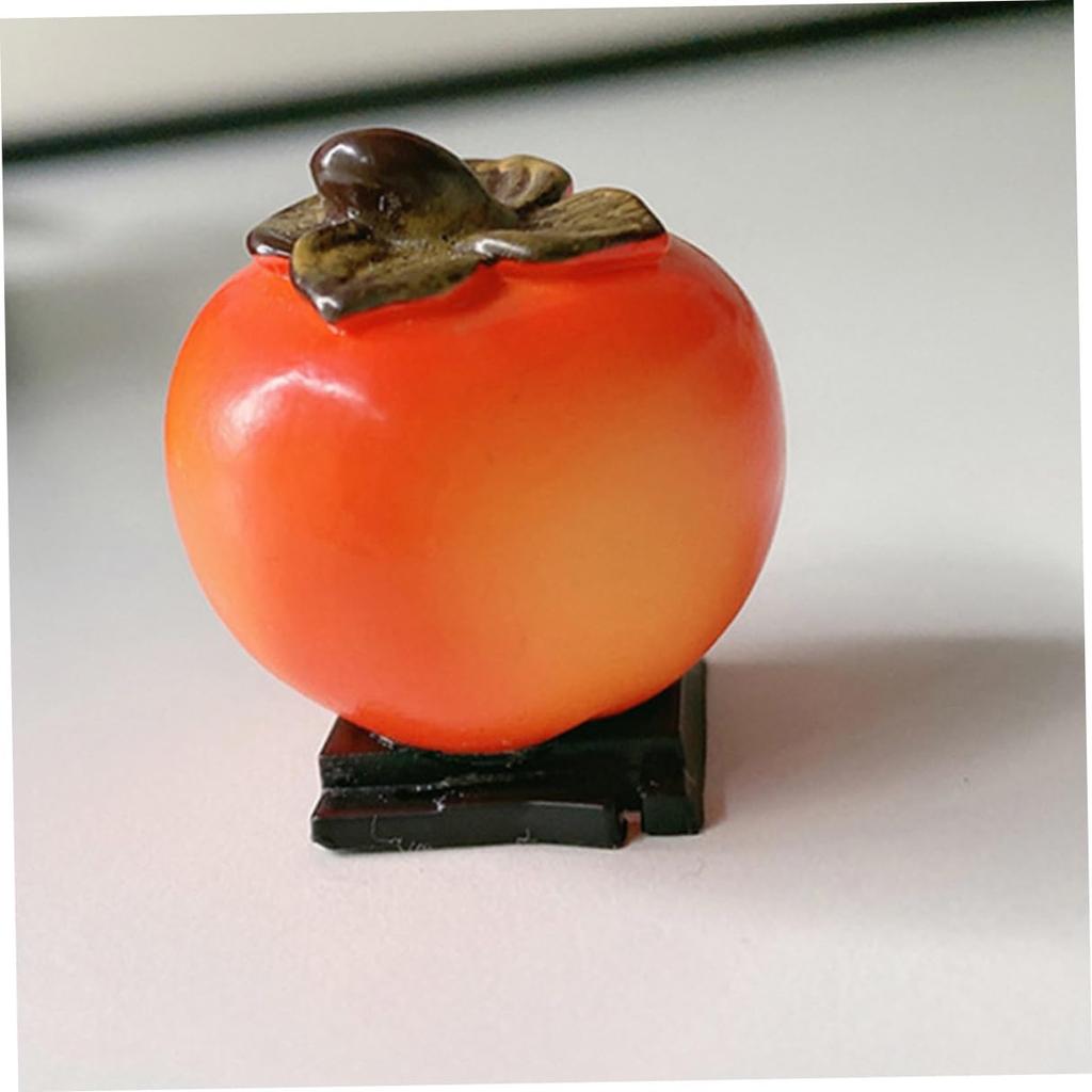 KALLORY Miniature Persimmons, Set of 6, Food Samples, Fruit Models, Fake Food, Dollhouse Parts, Crafts, DIY, Photography Accessories, Figurines,
