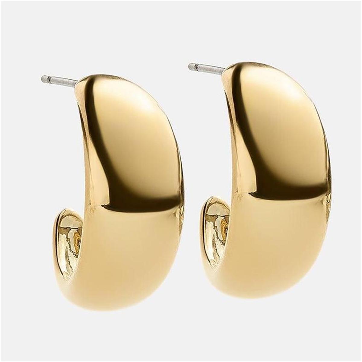 Irregular white zircon earrings INS design trendy and exquisite gold stainless steel gold-plated color retention