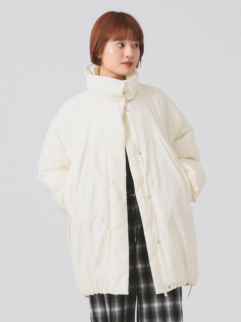 Ray Beams Women's Padded Stand Collar Blouson, OFF_WHITE 0