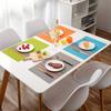 6 Pieces Waterproof Insulated Plate Mat PVC Place Mats Colorful Strip Table Mat  Dining Table
