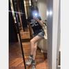 Letter Slim Short Sleeve T-Shirt Women's Spring and Summer New Korean Skinny Black Bottom Shirt