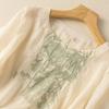 Embroidered Cotton and Linen Top Literary Retro Loose Feeling Short-sleeved Cotton and Linen T-shirt Summer New Women