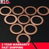 50pcs M10 10mm Motorcycle Braided Clutch Brake Hose Banjo Seal Copper Crush Washer Boat Red Brass Copper Crush Sealing Washer