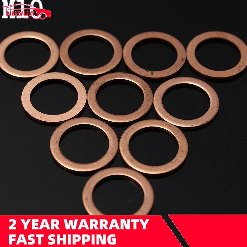 50pcs M10 10mm Motorcycle Braided Clutch Brake Hose Banjo Seal Copper Crush Washer Boat Red Brass Copper Crush Sealing Washer