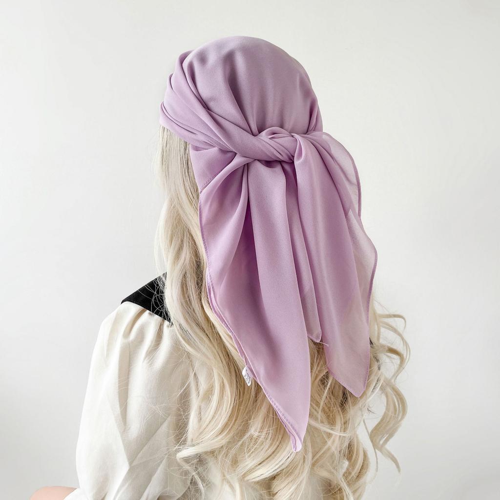 Pearl Chiffon Solid Color Scarf Arabic Turban Bali Turban Solid Color Malay Square Scarf Scarf