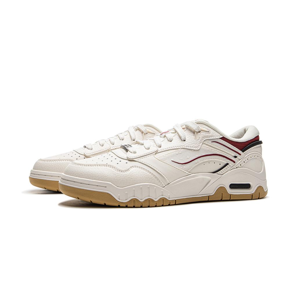 Li Ning Moon White 3 Skateboard Shoes Men's Low top White Red AGCV077-2