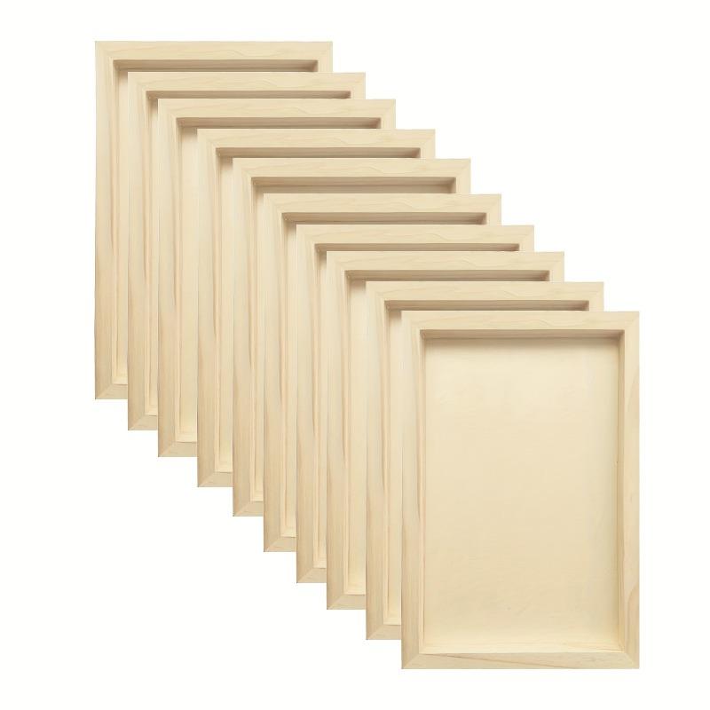 12pcs Wooden Canvas Boards Set Square Unfinished Wood Panels Art Boards for DIY Painting Crafts Staining Art Projects with Oil
