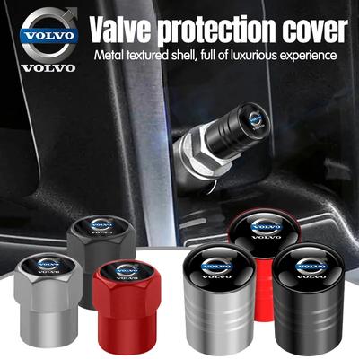 4Pcs/Set Car Wheel Tire Valve Caps Metal Stem Cover For XC90 S60 V40 XC60 S80 S40 V70 V50 S90 T6 V60 V90 XC40 XC70 C30