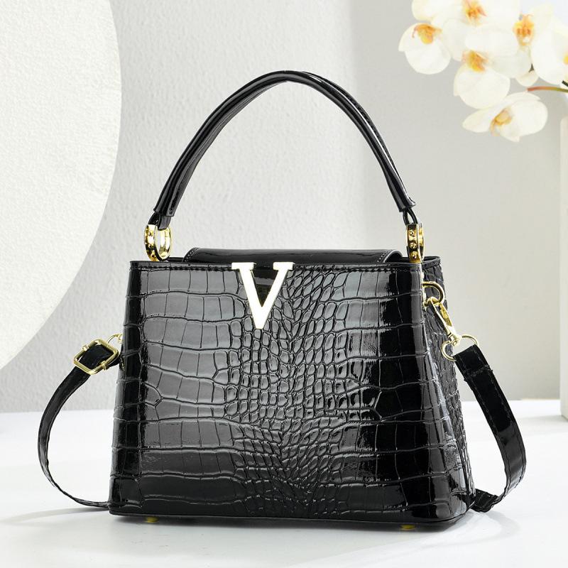 Versatile and Fashionable Crocodile Patterned Handbag, Casual Commuting Shoulder Bag, Retro Design Women's Crossbody Bag