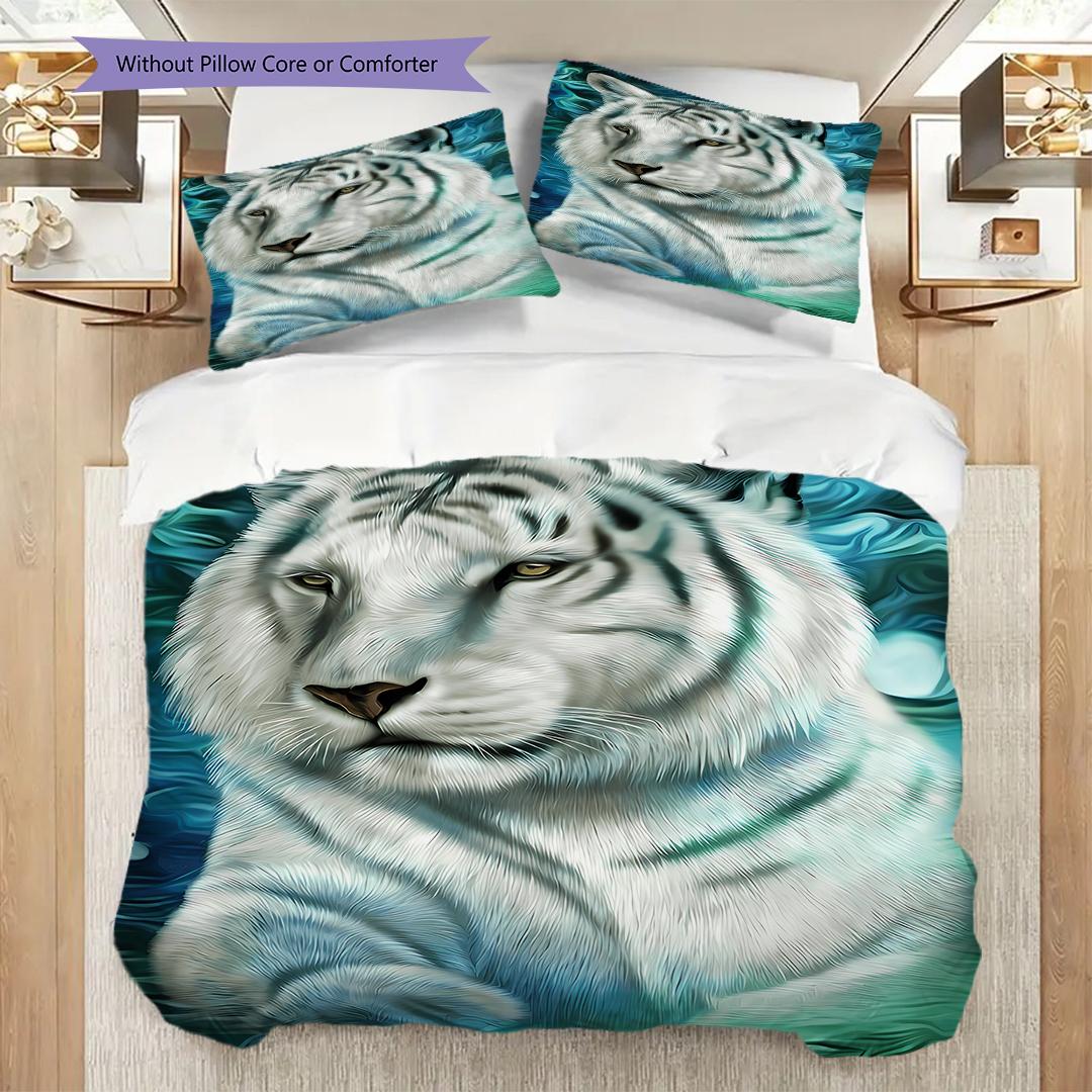 

Cartoon tiger bedding, duvet cover, pillowcase, home decoration, birthday gift (1 * duvet cover+2 * pillowcase, coreless) 135x200cm