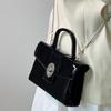 Vintage High-End Patent Leather Motorcycle Small Square Bag for Women 2024 New Trendy Fashion Versatile Shoulder Crossbody Bag