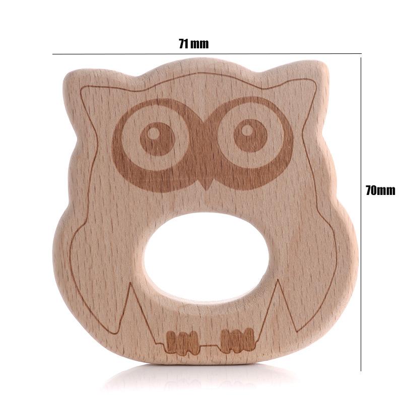 1Pcs Wooden Rodent Teethers Baby Cartoon Animals Rainbow Ice Cream Beech Teether Pendant For Baby Pacifier Chain Nurse Gifts Toy