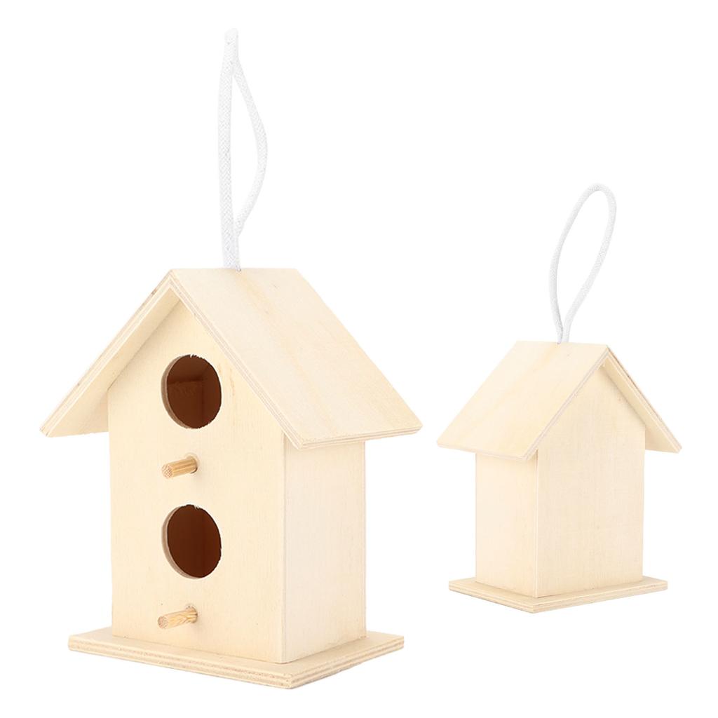 Innovative Wooden Birdhouse Natural and Safe DIY Wooden Small Birdhouse DecorationDouble Layer Two