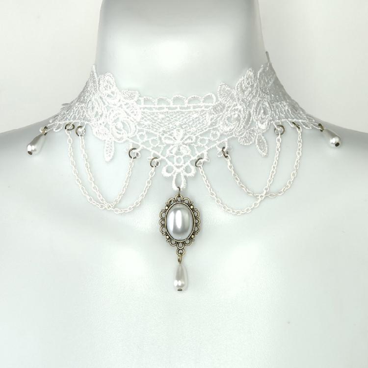 Lace Gemstones Aesthetic Necklace Fashion Simple Clavicle Chain Women Girls
