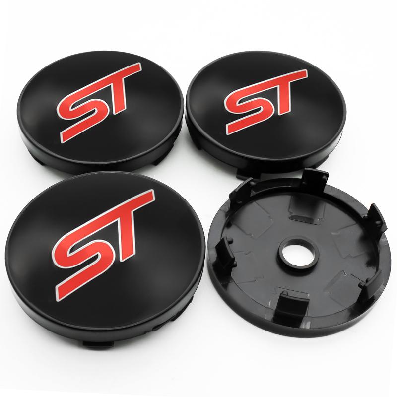 AJJ1 4Pcs 56mm+60mm Car Wheel Center Hub Caps Stickers Auto Rim Cover For Ford ST-line Focus 2 3 Mondeo Ecosport Kuga Mk4 Fiesta Mk3