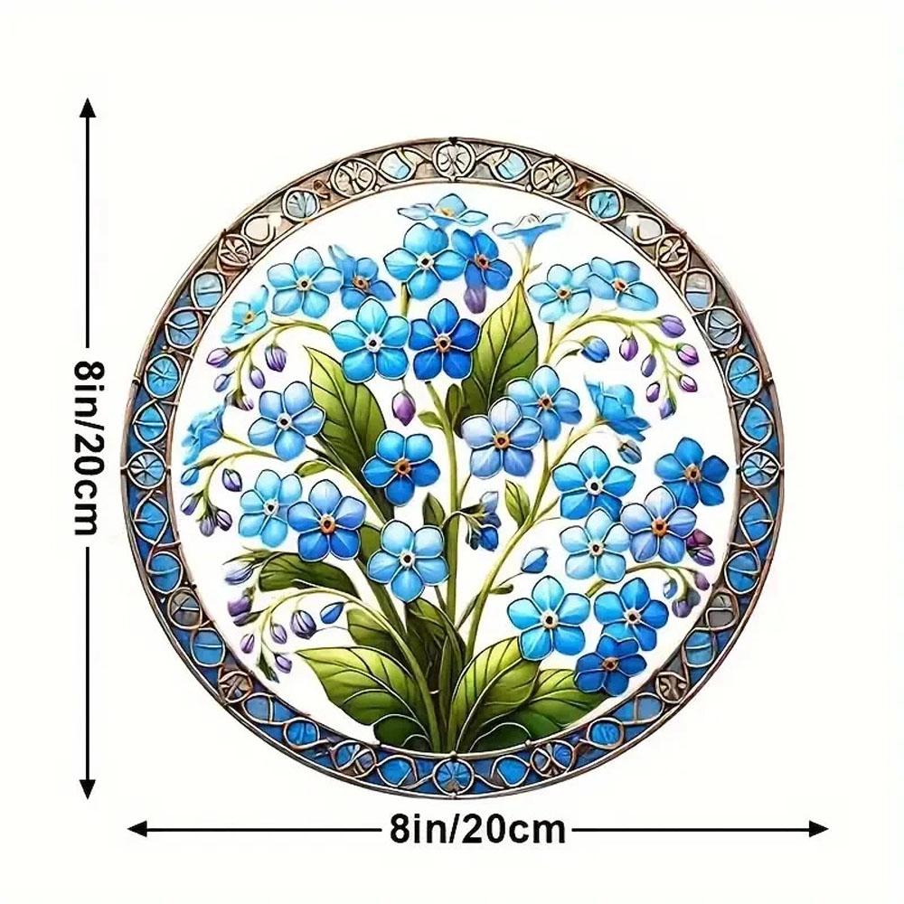 

1 шт. Ловец солнца «Незабудка» с эффектом витража, Домашний декор, Рождественский подарок, 2D 1PC