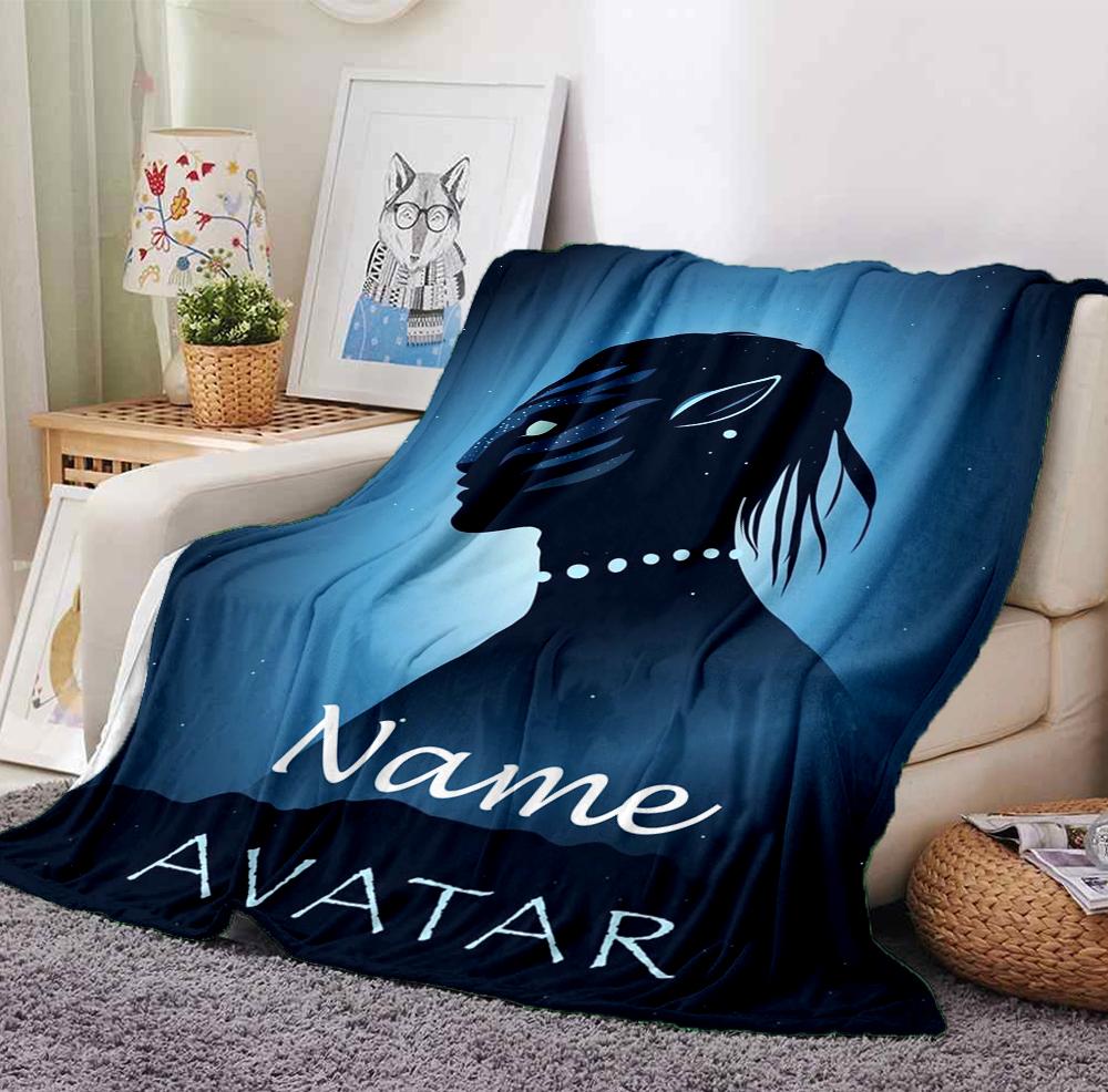 Custom Name Avatar World Flannel Blanket Throw Blanket Soft Warm Sofa Bed Decor Unique Gift