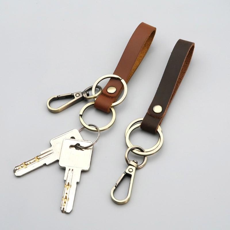 Versatile Leather Keychain with Reinforced Loop All Day Comfort Carry Light Key Holder for Formal Casual Occasions