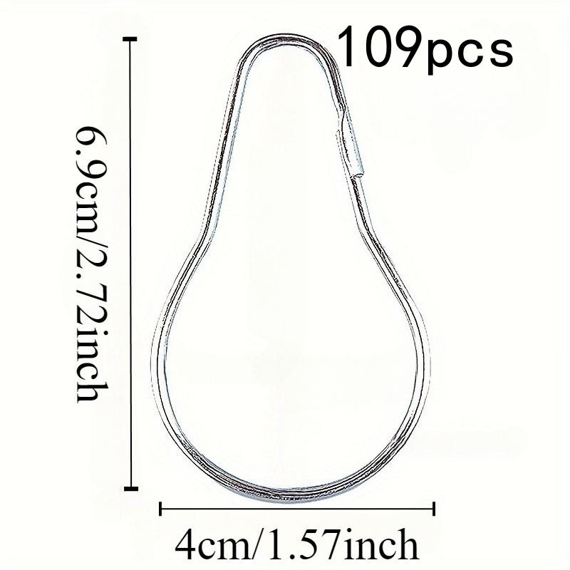 

Gourd-Shaped Curtain Hooks, Stainless Steel, 109pcs for Home/Hotel 109pcs