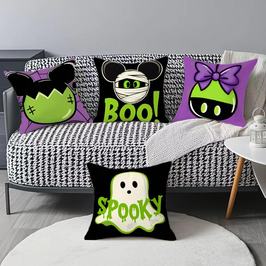Single-sided Printing Halloween Pumpkin Push Push Cushion Cover Printed Home Push Pillow Cover