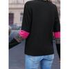European and American Commuter Versatile Leopard Print Color Matching Long sleeves Shirt Women 2025 Autumn New Loose O-neck pullover Top