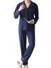 WULFUL Modal Cotton Loungewear Breathable and Comfortable and Soft for and Long Solid Perfect As a Gift for Travel or Hospital Wear Men's Pajamas,