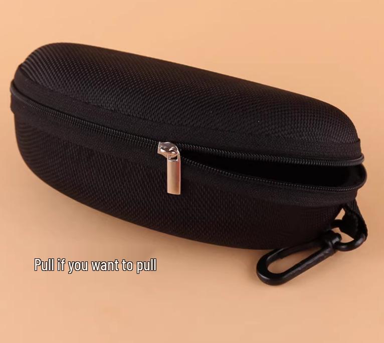 Folding Leather Glasses Case - Soft, Portable Zipper Pouch for Sunglasses & Eyeglasses