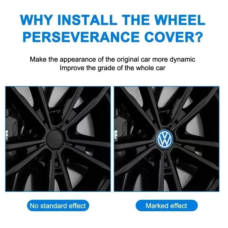 For VW 4PCS 60MM Car Wheel Center Caps Hub Covers Badge for Volkswagen VW Polo Golf-4 5 6 7 MK5 CC Tiguan Passat MK6 MK7 Vehicle Access