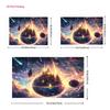 2D Galaxy Castle Photo Backdrop, Cosmic Starry Sky Background Cloth for Party & Photo Booth