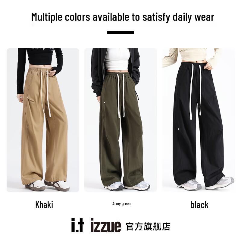 Izzue Women's Cotton Straight-Leg Cargo Pants