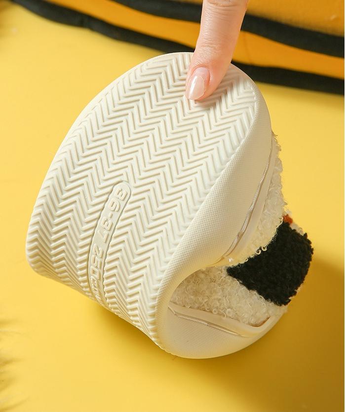 Fashion Winter Women's Slippers Halloween Cute Interesting Cartoon Little Black Dog Indoor Warm Comfort Home Bedroom Soft Plush Shoes