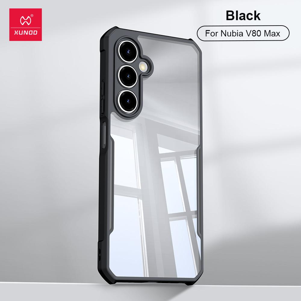 For ZTE Nubia V80 Max Case XUNDD Casing Transparent Back Cover Airbag Shockproof Bumper Protective Cases For Blade V80 Max For ZTE Nubia V80 Max чёрный