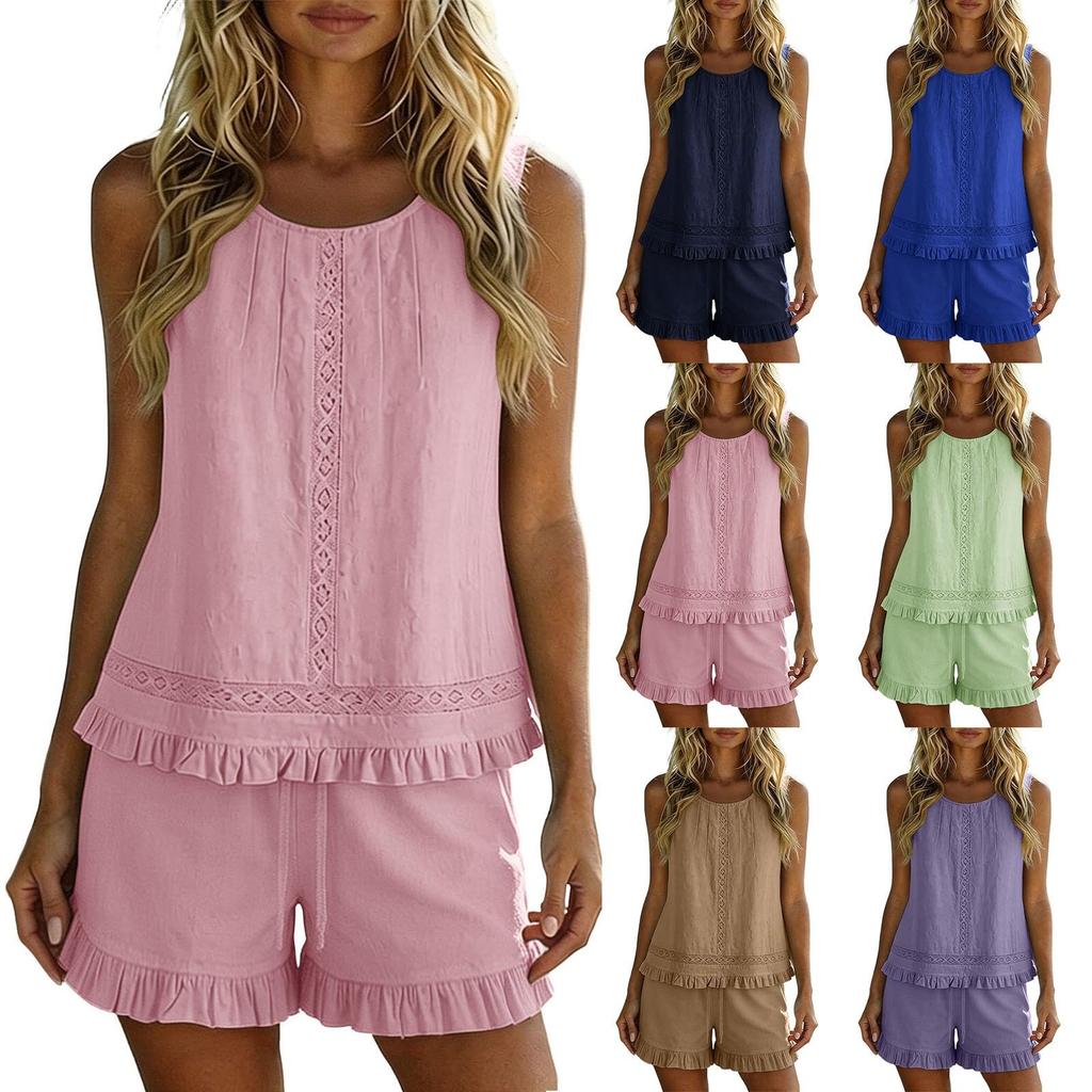 Women's Casual Loose Shorts Two-Piece Set for Summer and Daily Wear