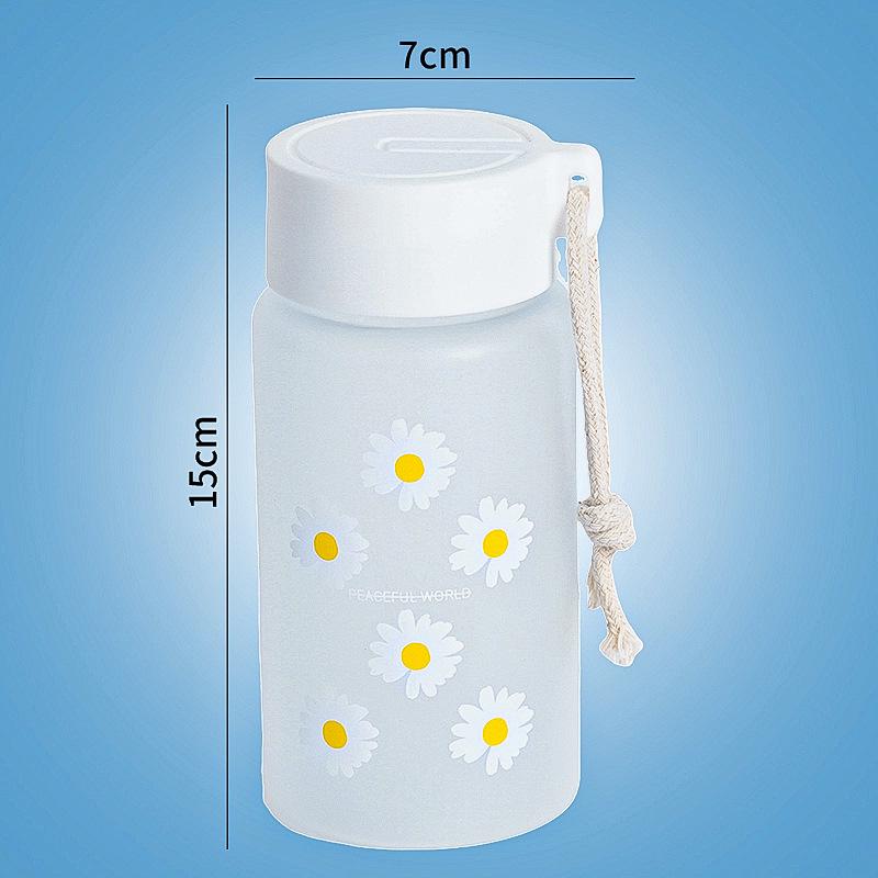 Daisy Frosted Transparent Flower Cups - Portable, Stylish Gift for Men, Women, and Students