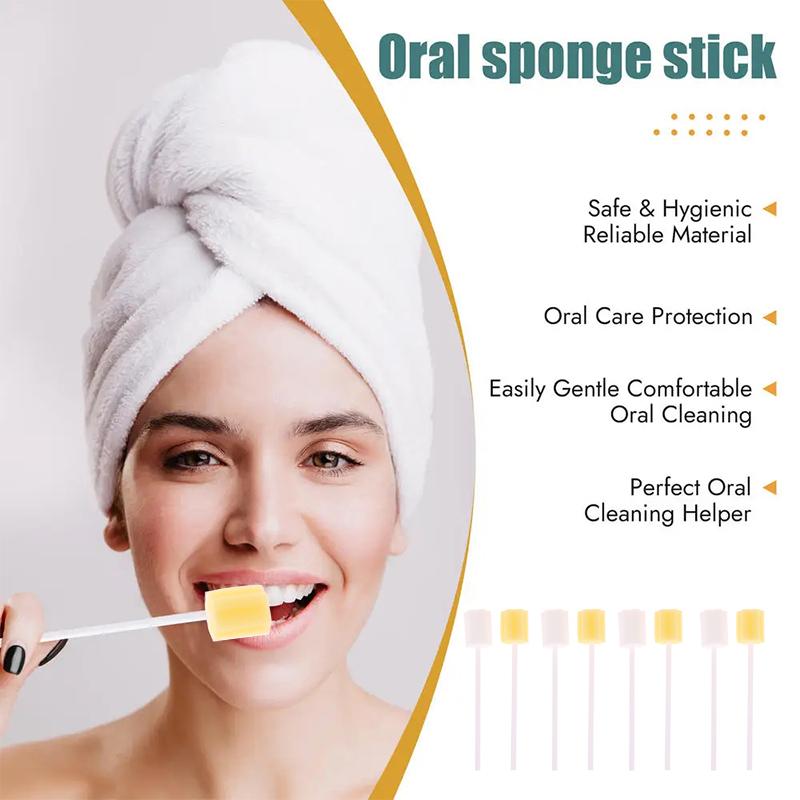 100Pcs Disposable Sponge Stick Multi-Function Oral Swabs Single Use Cleaning Accessories Professional Cavity Supply