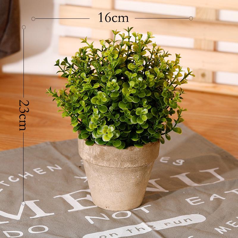 Artificial Bonsai Tree with Pot - Decorative Desktop Ornaments and Simulation Green Grass Ball for Office, Dining, or Cafe Decor.