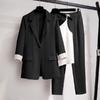 Spring Korean Elegant Women's Suit Blazer Leisure Pants Tweed Jacket Jacket Pants Set