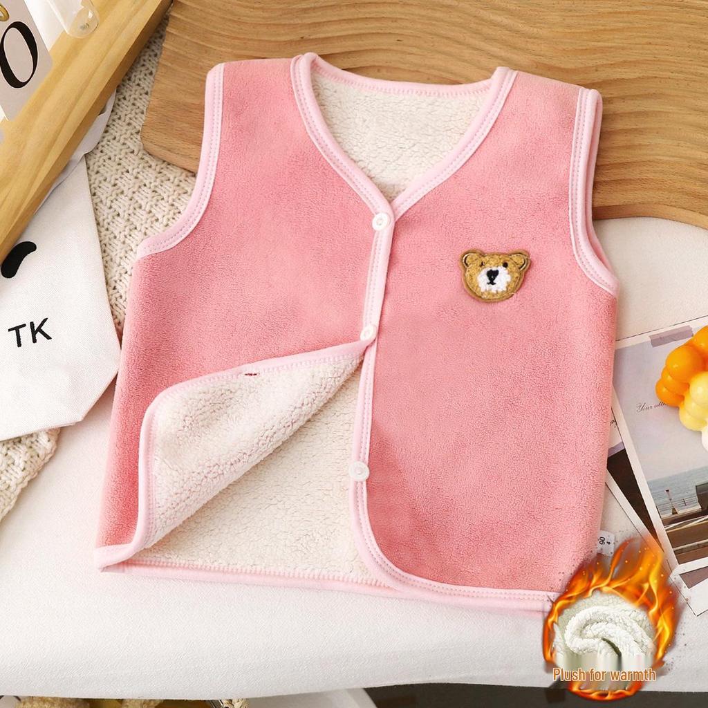Warme Fleece-Babyweste: Verdickte Schulterumhang & Vielseitige Strickjacke für Kleinkinder