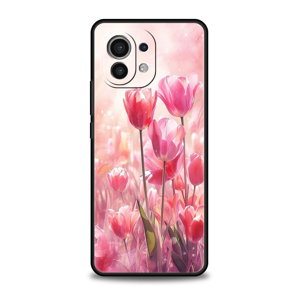 Phone Case Cover for Xiaomi Mi 17 15 14 13 12 11 Ultra 15T 14T 13T 12T 11T Pro Lite 5G Soft TPU Capas Cartoon Flower Fundas Bags