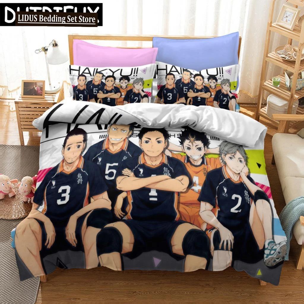Comforter Haikyuu!! Bedding Set 3D Anime Polyester S Queen King For Boys Gift Volleyball Anime S