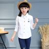 Camisa escolar para adolescentes, blusa para niña, blusa blanca de algodón de manga larga con dibujos animados, Tops bordados, ropa para niños para primavera y otoño