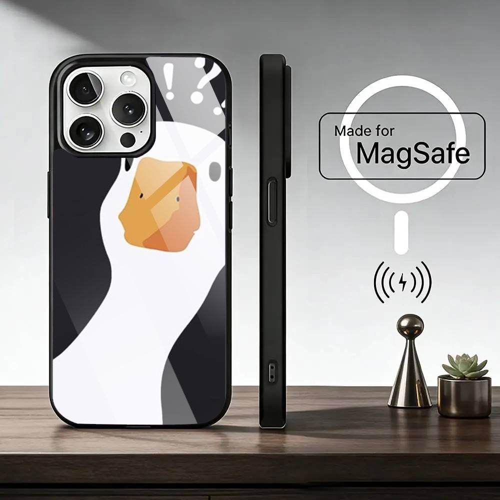 Cartoon Duck Phone Case For iPhone17,16,15,14,13,12,11 Plus,Pro Magnetic with Magsafe Wireless Charging
