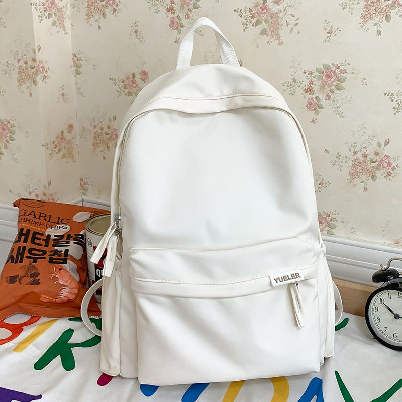 Primary School Girls High School Students School Backpack Junior High School Students Solid Color Backpack