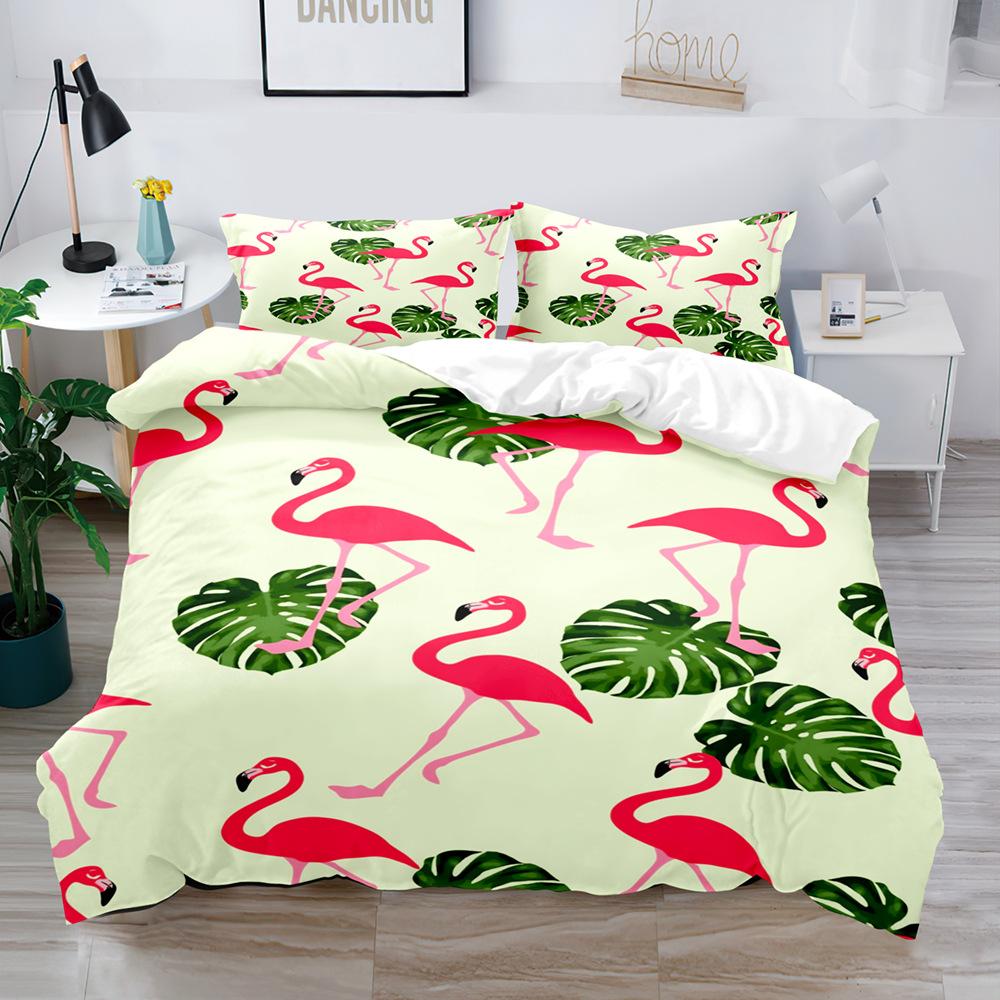 Bird Game Digital Printing Quilt Cover Three-Piece Set