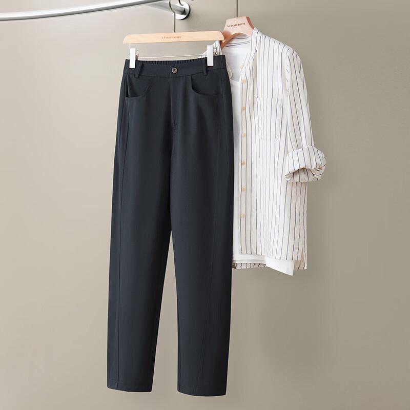 Wudao Women s High-Waist Relaxed Curved-Leg Trousers S чёрный
